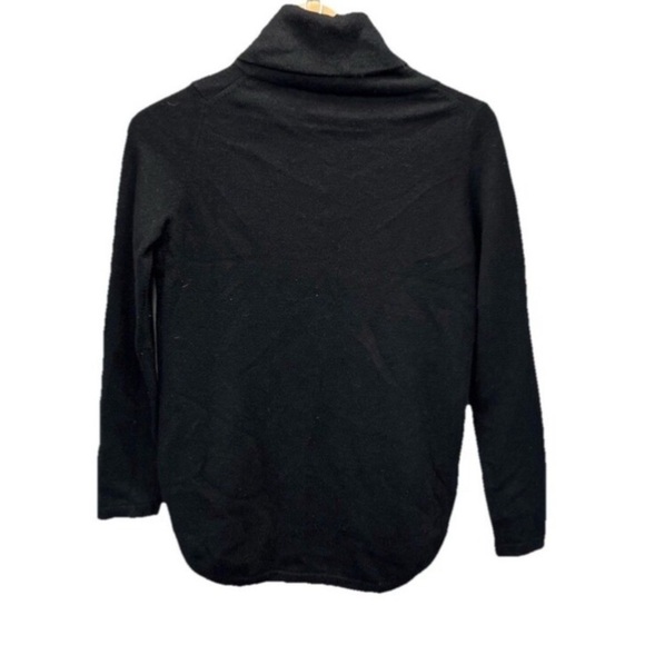 Cynthia Rowley Cashmere Turtleneck Sweater Medium Black Capsule Boho round Hem - Picture 3 of 10